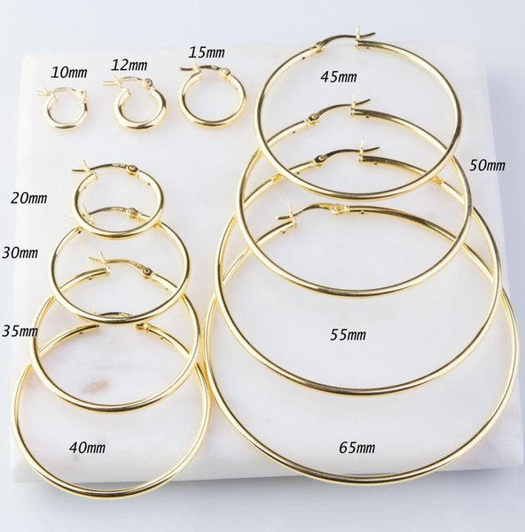 Gold Hoops Earrings