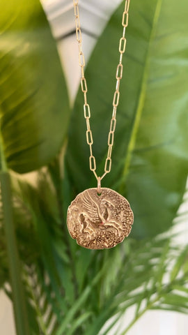 Pegasus or Leo Ancient Coin Necklace